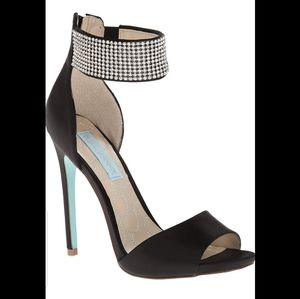 Blue Betsey Johnson Unite ankle strap heels
